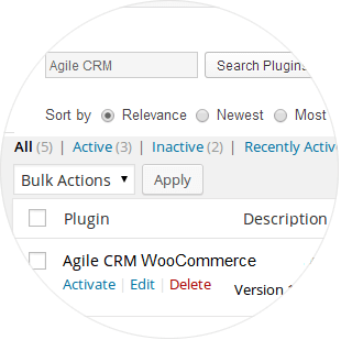 Install the Agile CRM WooCommerce Plugin
